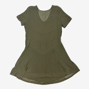 Enza Costa Mini Dress Medium Olive Green Minimalist Earth Girl Quite Luxury